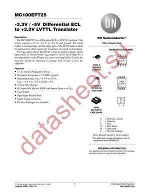MC100EPT25DR2 datasheet  